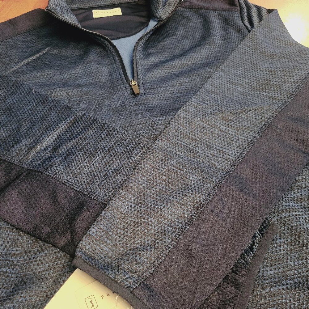 PGA TOUR ~ Sz M ~ Navy ¼ Zip Pullover ~ NWT